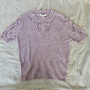 LARGE Vigoss Short Sleeve Sweater Purple Lilac NWOT